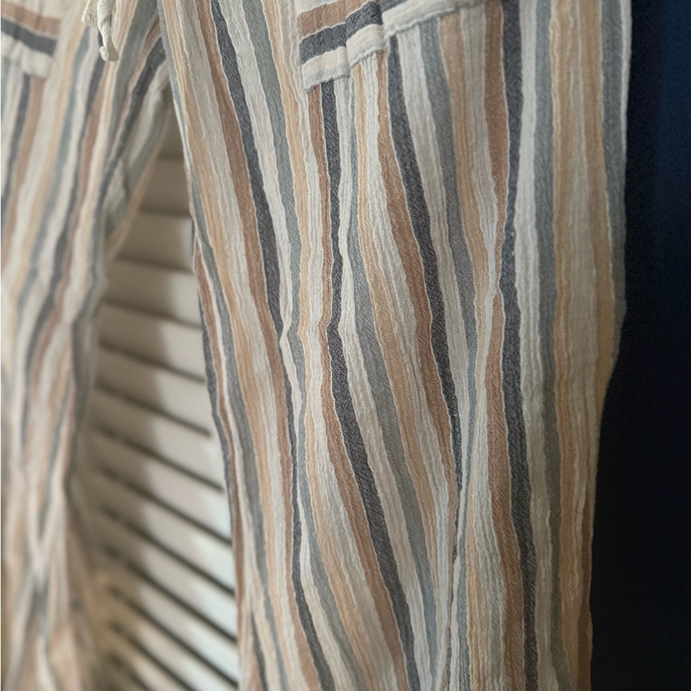 Free People 100 Cotton Striped Wide-Leg Pants - Picture 6 of 9